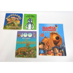 LOT DE 4 LIVRES POUR ENFANT MANEGE ENCHANTE-DINOSAURES-MAMMIFERES...