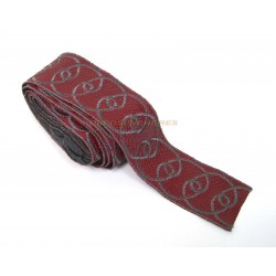 RUBAN GALON SKAÏ IMITATION PEAU DE LEZARD BORDEAUX LARGEUR 5 CM LONGUEUR 3,10 M