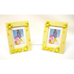 LOT DE 2 CADRES EN RESINE DECOR CANARDS EN RELIEF POUR PHOTO 10X15