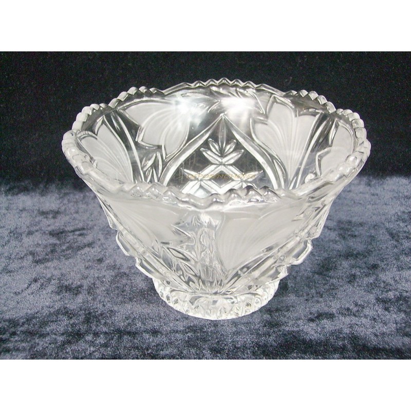 PETITE COUPE EN VERRE DECOR MOTIFS FEUILLES DIAMETRE 15CM