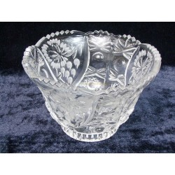 PETITE COUPE EN VERRE DECOR MOTIFS FLEURS DIAMETRE 15CM