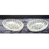 LOT DE 2 PETITS PLATS A SERVIR OVALES EN VERRE 19CM