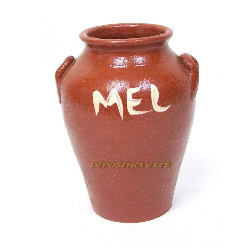 PETIT POT EN GRES "MEL" HAUTEUR 14CM