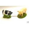 LOT 2 FIGURINES VACHE ET COCHON EN RESINE