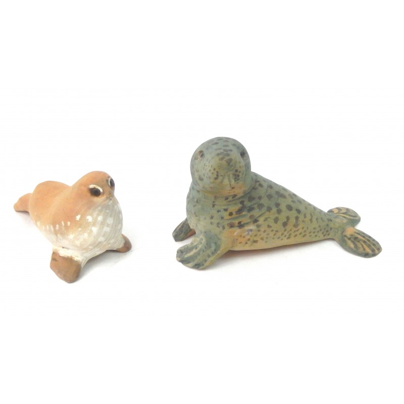 LOT FIGURINES PHOQUE ET OTARIE EN BOIS LOT FIGURINES PHOQUE ET OTARIE EN BOIS