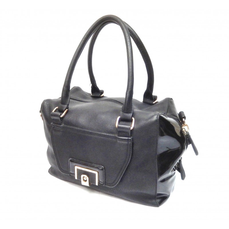 SAC A MAIN SIMILI CUIR NOIR