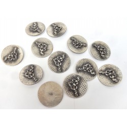 LOT 12 BOUTONS EN METAL Ø3,5CM DECOR  NOEUD RUBAN