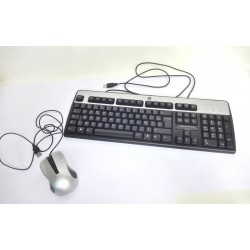 LOT CLAVIER USB FILAIRE HP + SOURIS OPTIQUE FILAIRE MCL