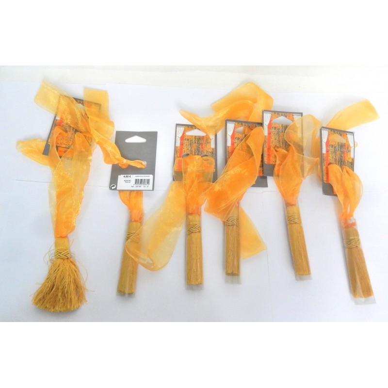 LOT DE 6 EMBRASSES ORGANZA ORANGE CLAIR LOT DE 6 EMBRASSES ORGANZA ORANGE CLAIR
