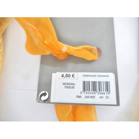 LOT DE 6 EMBRASSES ORGANZA ORANGE CLAIR