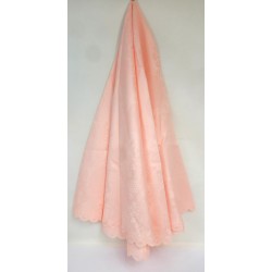 NAPPE RONDE COLORIS ROSE BORDS FESTONNES Ø150CM