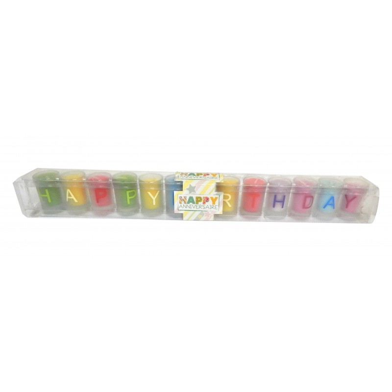 LOT 13 BOUGIES VERRE "HAPPY BIRTHDAY" LOT 13 BOUGIES VERRE "HAPPY BIRTHDAY"