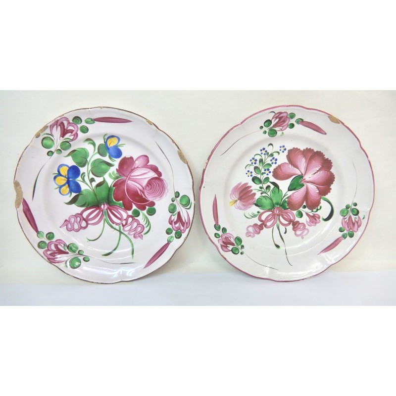 LOT 2 ASSIETTES DE DECORATION ANCIENNES LUNEVILLE ST CLEMENT