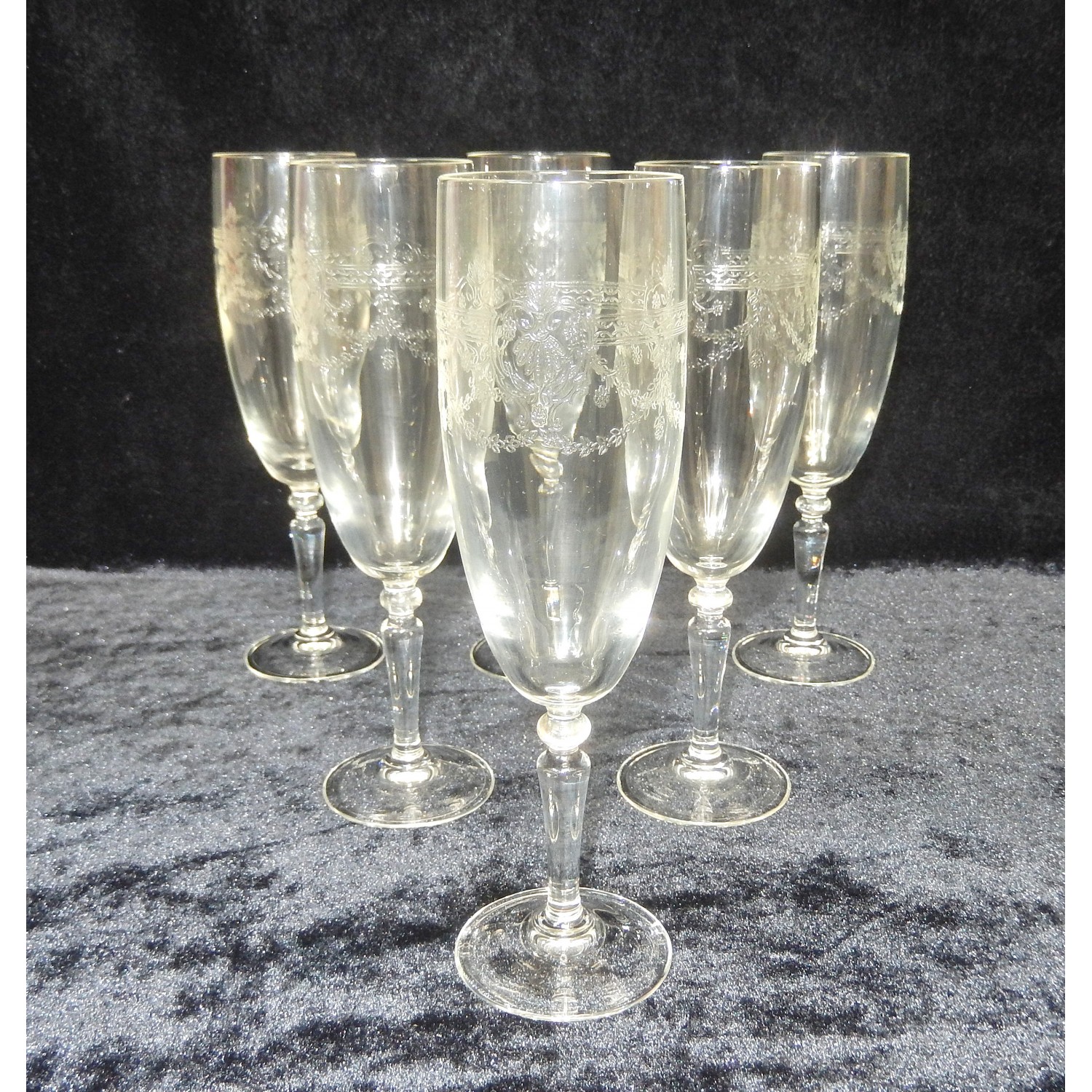 LOT 6 FLUTES A CHAMPAGNE CRISTAL D'ARQUES 17CL MODELE DAMPIERRE