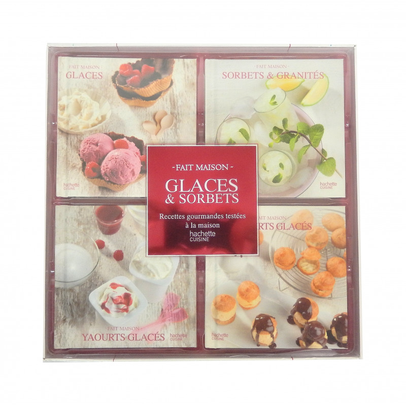 COFFRET 4 MINI-LIVRES GLACES ET SORBETS HACHETTE CUISINE