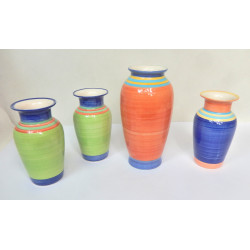 LOT 4 VASES MULTICOLORES EN...