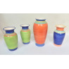 LOT 4 VASES MULTICOLORES EN CERAMIQUE