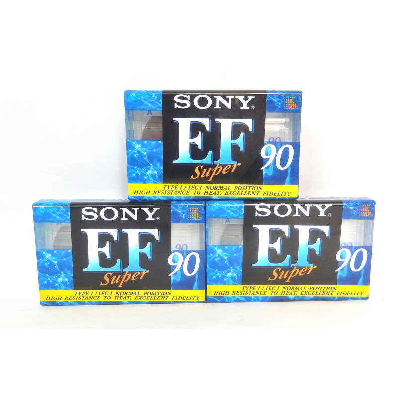 LOT 3 CASSETTES AUDIO SONY EF 90 SUPER TYPE I NEUF