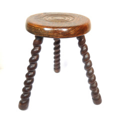 TABOURET TRIPODE BOIS VERNI...