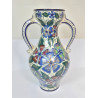 VASE JARRE EN CERAMIQUE DECOR PERVENCHES SIGNE ALPHO