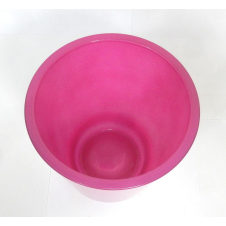 CACHE POT EN VERRE ROSE Ø15,5CM