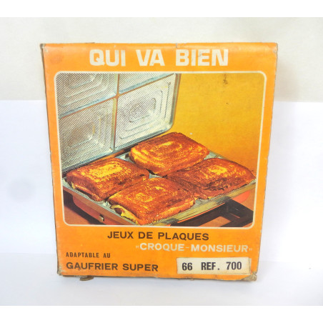 JEU DE PLAQUES CROQUE MONSIEUR POUR GAUFRIER QUI VA BIEN SUPER 66