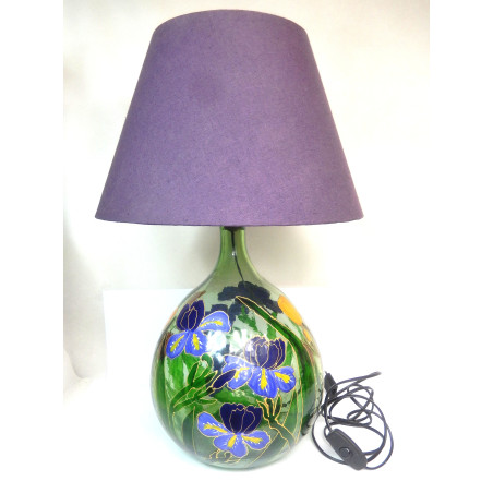 SUPERBE LAMPE DAME JEANNE DECOR FLEURS CAZANOVA