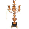 PAIRE DE CHANDELIERS EN REGULE SUR BASE EN MARBRE