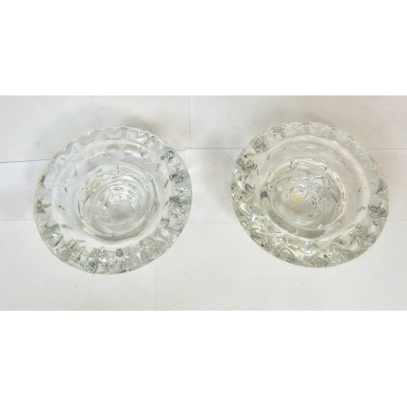 LOT DE 2 BOUGEOIRS EN VERRE