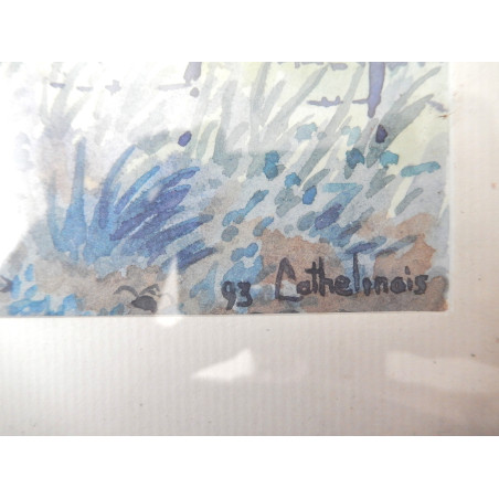 LOT 1 CADRE AQUARELLE CATHELINAIS ET 1 CADRE PORTE PHOTO