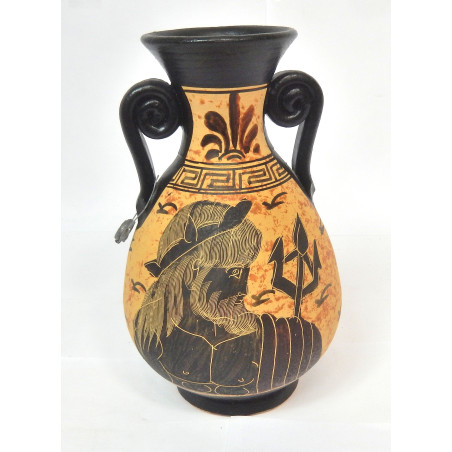 VASE GREC FAIT MAIN DECOR MYTHOLOGIE HAUTEUR 17,5CM