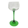 LOT 6 VERRES A VIN D'ALSACE PIED VERT DECOR GRAVE DEPOLI