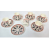 LOT 6 PETITES TASSES A CAFE AVEC SOUCOUPES GRECE