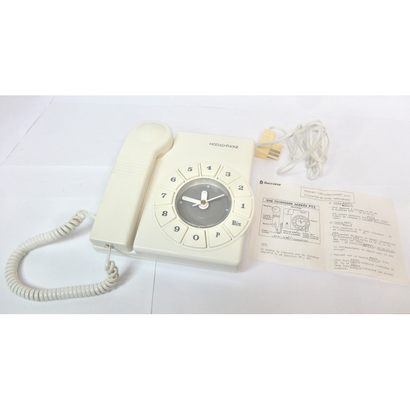 TELEPHONE VINTAGE MODULO-PHONE AVEC HORLOGE