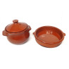 LOT PLAT CASSOLETTE + POT AVEC COUVERCLE TERRE CUITE