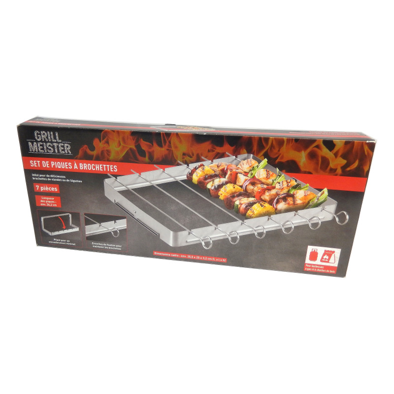 Morole Brochettes pour Barbecue 33 Pièces Pic a Brochette INOX Kebab  Brochette Kit Pique a Brochette