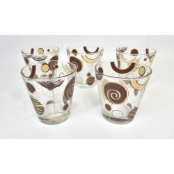 LOT 5 VERRES DECOR CERCLES...