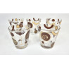 LOT 5 VERRES DECOR CERCLES ET SPIRALES