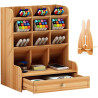 ORGANISEUR DE BUREAU RANGE CRAYONS DECOR BOIS