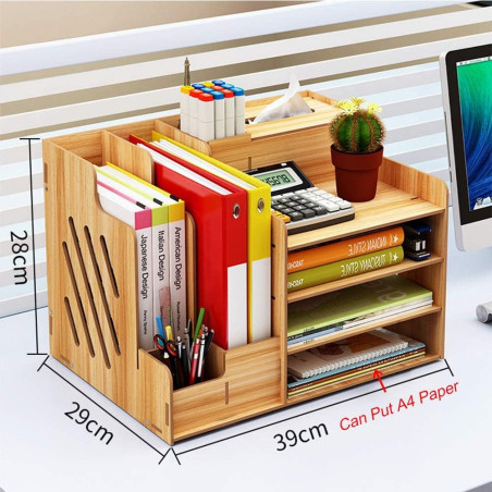 ORGANISEUR DE BUREAU GRAND MODELE DECOR BOIS