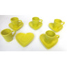 LOT 5 TASSES A CAFE AVEC SOUCOUPE FORME COEUR