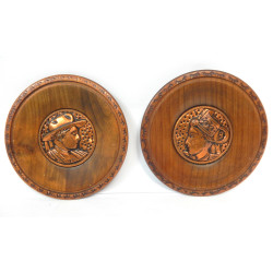 LOT 2 ASSIETTES BOIS DECOR...