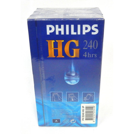 PACK 3 CASSETTES VIDEO VHS VIERGES PHILIPS HG 240 4 HEURES