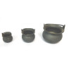 SERIE 3 PETITS POTS CHAUDRONS ETAIN 95% PELTRATO