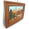 PETIT TABLEAU RESINE RELIEF THEME MONTAGNARD 24X18,5CM