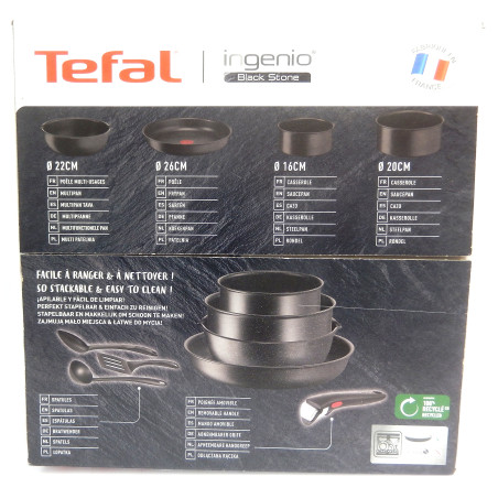 SET INGENIO BLACK STONE TEFAL 8 PIECES