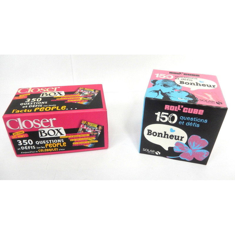 LOT 2 JEUX QUIZ CLOSER BOX ET ROLL'CUBE BONHEUR
