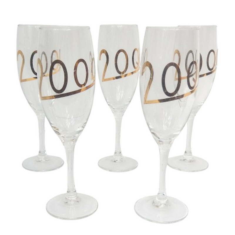 LOT 5 FLUTES A CHAMPAGNE AN 2000