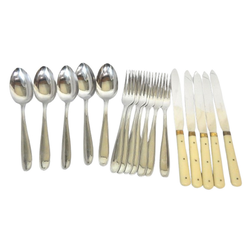 LOT 17 COUVERTS INOX ANCIENS