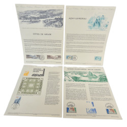 LOT 4 FICHES TIMBRES 1ER...